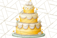 Watercolor Baby Shower Cakes PNG, Cupcakes, Tiered Desserts Product Image 4