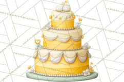 Watercolor Baby Shower Cakes PNG, Cupcakes, Tiered Desserts Product Image 4