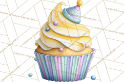 Watercolor Baby Shower Cakes PNG, Cupcakes, Tiered Desserts Product Image 4