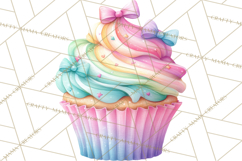 Watercolor Baby Shower Cakes PNG, Cupcakes, Tiered Desserts Product Image 2