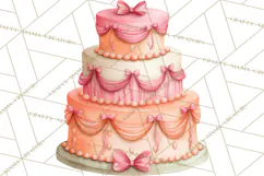 Watercolor Baby Shower Cakes PNG, Cupcakes, Tiered Desserts Product Image 5