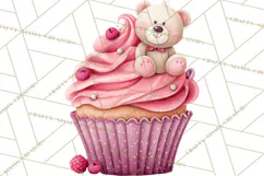 Watercolor Baby Shower Cakes PNG, Cupcakes, Tiered Desserts Product Image 5