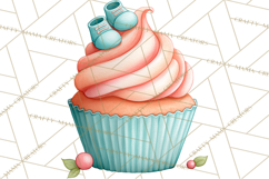 Watercolor Baby Shower Cakes PNG, Cupcakes, Tiered Desserts Product Image 5