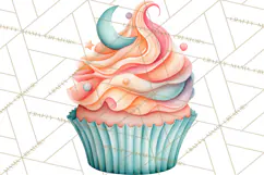 Watercolor Baby Shower Cakes PNG, Cupcakes, Tiered Desserts Product Image 2