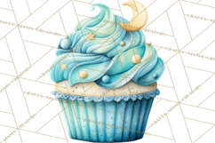 Watercolor Baby Shower Cakes PNG, Cupcakes, Tiered Desserts Product Image 3