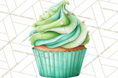 Watercolor Baby Shower Cakes PNG, Cupcakes, Tiered Desserts Product Image 4