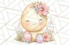 Easter Egg Clipart PNG, Cute Baby Easter Eggs with Faces Product Image 3