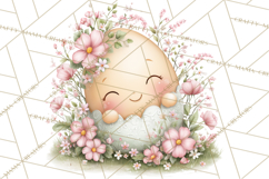 Easter Egg Clipart PNG, Cute Baby Easter Eggs with Faces Product Image 4