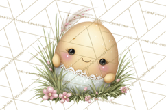 Easter Egg Clipart PNG, Cute Baby Easter Eggs with Faces Product Image 2