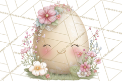 Easter Egg Clipart PNG, Cute Baby Easter Eggs with Faces Product Image 3