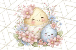 Easter Egg Clipart PNG, Cute Baby Easter Eggs with Faces Product Image 4