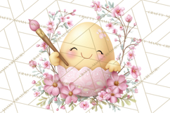 Easter Egg Clipart PNG, Cute Baby Easter Eggs with Faces Product Image 5