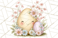 Easter Egg Clipart PNG, Cute Baby Easter Eggs with Faces Product Image 2