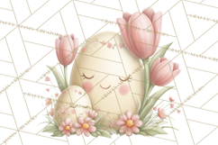 Easter Egg Clipart PNG, Cute Baby Easter Eggs with Faces Product Image 3