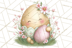 Easter Egg Clipart PNG, Cute Baby Easter Eggs with Faces Product Image 4