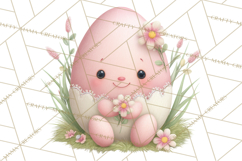 Easter Egg Clipart PNG, Cute Baby Easter Eggs with Faces Product Image 3
