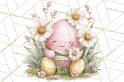 Easter Egg Clipart PNG, Cute Baby Easter Eggs with Faces Product Image 4
