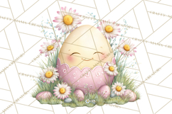 Easter Egg Clipart PNG, Cute Baby Easter Eggs with Faces Product Image 5