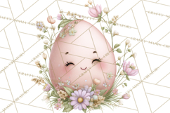 Easter Egg Clipart PNG, Cute Baby Easter Eggs with Faces Product Image 3
