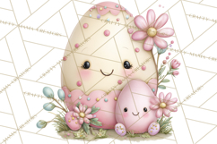 Easter Egg Clipart PNG, Cute Baby Easter Eggs with Faces Product Image 4