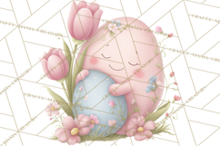 Easter Egg Clipart PNG, Cute Baby Easter Eggs with Faces Product Image 5