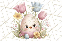 Easter Egg Clipart PNG, Cute Baby Easter Eggs with Faces Product Image 2
