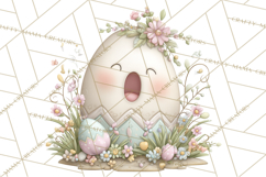 Easter Egg Clipart PNG, Cute Baby Easter Eggs with Faces Product Image 3