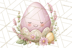 Easter Egg Clipart PNG, Cute Baby Easter Eggs with Faces Product Image 2