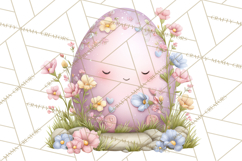 Easter Egg Clipart PNG, Cute Baby Easter Eggs with Faces Product Image 2