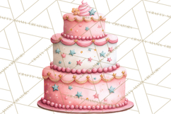 Watercolor Baby Shower Cakes PNG, Cupcakes, Tiered Desserts Product Image 5