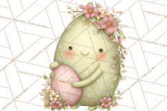 Easter Egg Clipart PNG, Cute Baby Easter Eggs with Faces Product Image 5