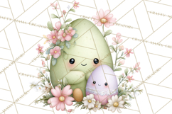 Easter Egg Clipart PNG, Cute Baby Easter Eggs with Faces Product Image 2