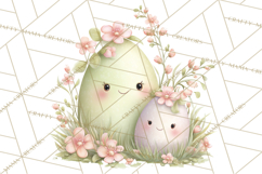 Easter Egg Clipart PNG, Cute Baby Easter Eggs with Faces Product Image 3