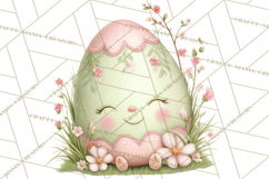 Easter Egg Clipart PNG, Cute Baby Easter Eggs with Faces Product Image 5