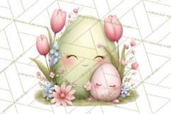 Easter Egg Clipart PNG, Cute Baby Easter Eggs with Faces Product Image 4