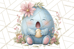 Easter Egg Clipart PNG, Cute Baby Easter Eggs with Faces Product Image 5