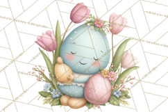 Easter Egg Clipart PNG, Cute Baby Easter Eggs with Faces Product Image 5