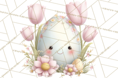 Easter Egg Clipart PNG, Cute Baby Easter Eggs with Faces Product Image 2