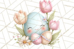 Easter Egg Clipart PNG, Cute Baby Easter Eggs with Faces Product Image 3