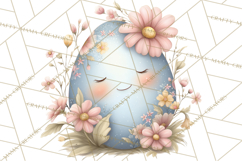 Easter Egg Clipart PNG, Cute Baby Easter Eggs with Faces Product Image 4