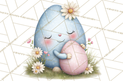 Easter Egg Clipart PNG, Cute Baby Easter Eggs with Faces Product Image 5