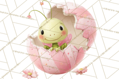 Baby Insects in Easter Eggs, Cute Spring Bug Clipart Png Product Image 4