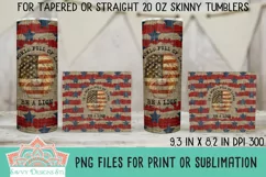 In A World Full Of Lambs Be A Lion American Flag Full Wrap Straight & Tapered Patriotic Skinny Tumbler Sublimation Design