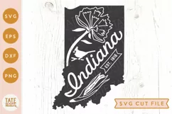 Indiana state SVG cut file - Vintage USA state SVG Product Image 1