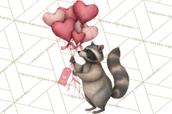 Valentine Animal Clipart Heart Balloon PNG Cute Love Art Product Image 4