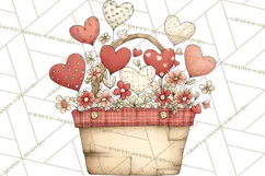Farm Girl Valentine Clipart Pastel Country Watercolor PNG Product Image 4