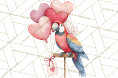 Valentine Animal Clipart Heart Balloon PNG Cute Love Art Product Image 3