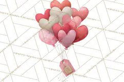 Valentine Animal Clipart Heart Balloon PNG Cute Love Art Product Image 5