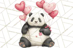 Valentine Animal Clipart Heart Balloon PNG Cute Love Art Product Image 5