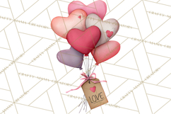 Valentine Animal Clipart Heart Balloon PNG Cute Love Art Product Image 5
